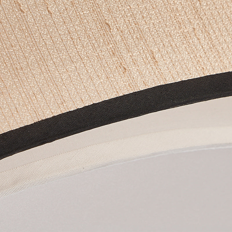 Traditional Japanese Alloy, Plant Fiber & Acrylic Round LED Flush Mount Ceiling Light for Bedroom, Living Room & Dining Room