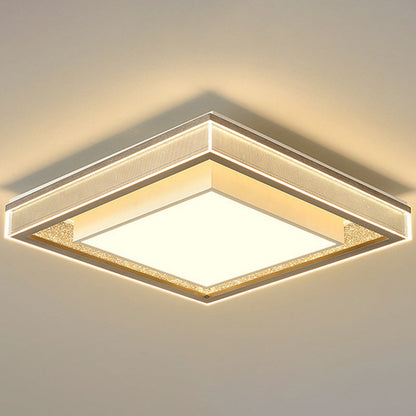 Modern Minimalist Iron Aluminum Acrylic Geometric LED Flush Mount Ceiling Light For Bedroom And Living Room