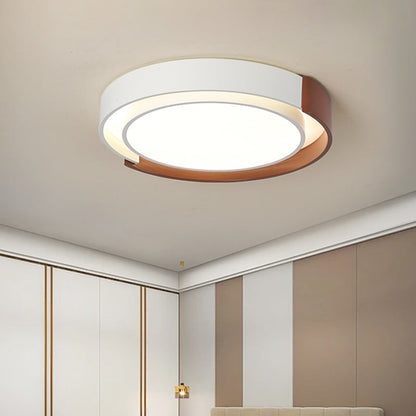 Modern Minimalist Metal PE Round LED Flush Mount Ceiling Light For Bedroom And Living Room