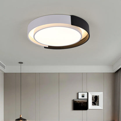 Modern Minimalist Metal PE Round LED Flush Mount Ceiling Light For Bedroom And Living Room