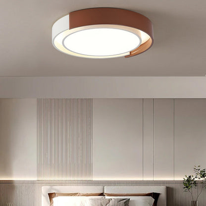 Modern Minimalist Metal PE Round LED Flush Mount Ceiling Light For Bedroom And Living Room
