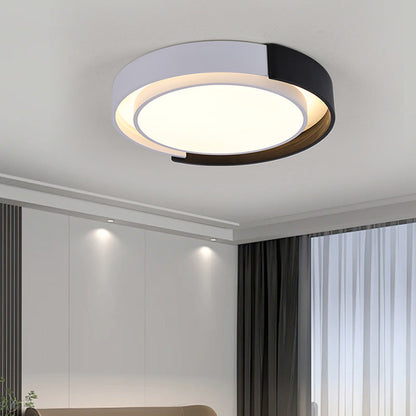 Modern Minimalist Metal PE Round LED Flush Mount Ceiling Light For Bedroom And Living Room