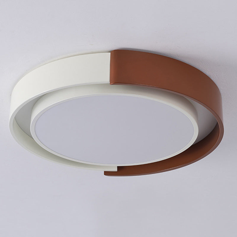 Modern Minimalist Metal PE Round LED Flush Mount Ceiling Light For Bedroom And Living Room