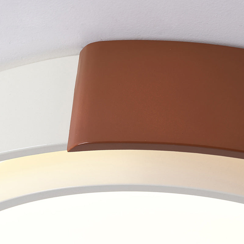 Modern Minimalist Metal PE Round LED Flush Mount Ceiling Light For Bedroom And Living Room