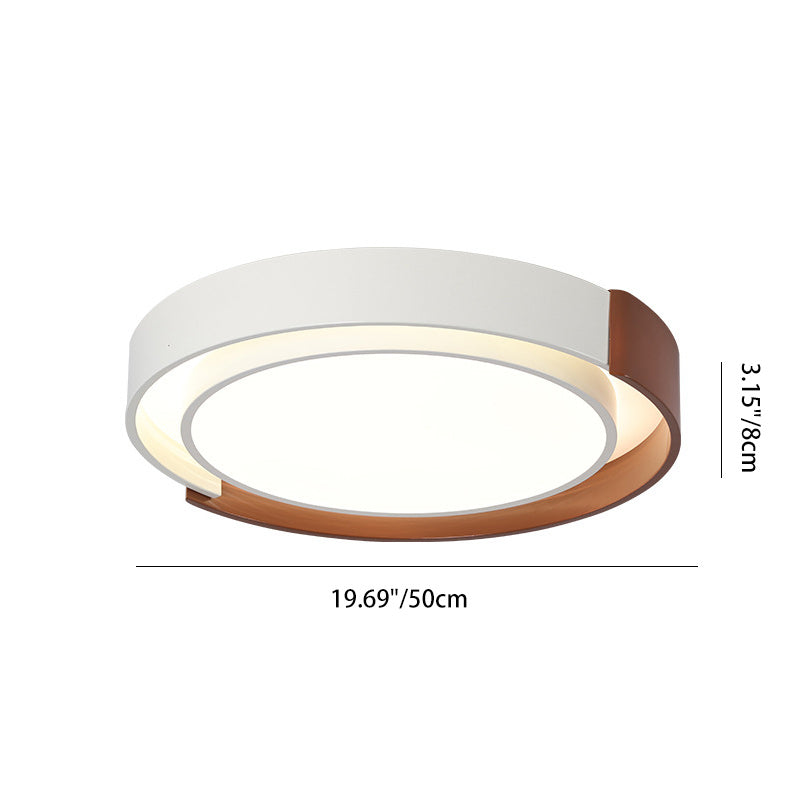 Modern Minimalist Metal PE Round LED Flush Mount Ceiling Light For Bedroom And Living Room