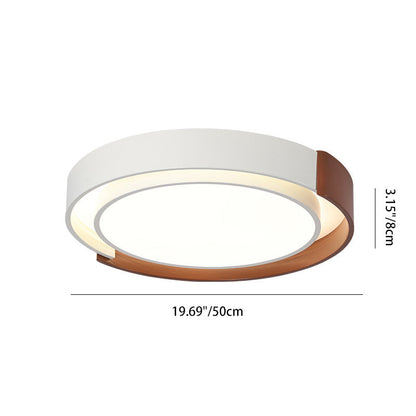 Modern Minimalist Metal PE Round LED Flush Mount Ceiling Light For Bedroom And Living Room