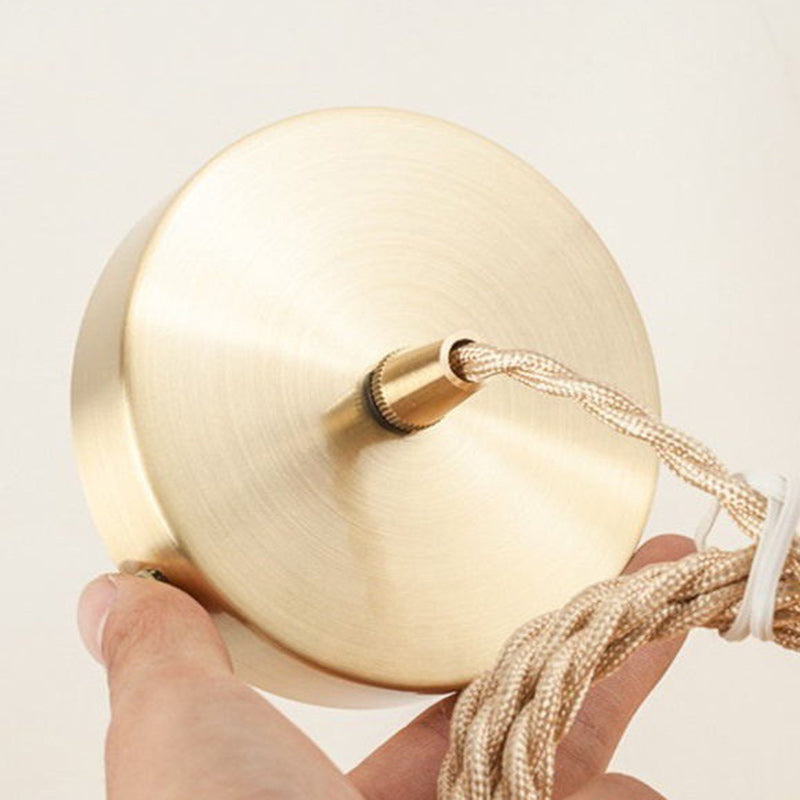 Contemporary Nordic Brass Glass Conical 1-Light Pendant Light For Bedroom, Living Room And Dining Room
