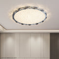 Modern Luxury Crystal & Metal Round LED Flush Mount Ceiling Light For Bedroom & Living Room