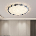 Modern Luxury Crystal & Metal Round LED Flush Mount Ceiling Light For Bedroom & Living Room