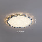Modern Luxury Crystal & Metal Round LED Flush Mount Ceiling Light For Bedroom & Living Room