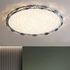 Modern Luxury Crystal & Metal Round LED Flush Mount Ceiling Light For Bedroom & Living Room