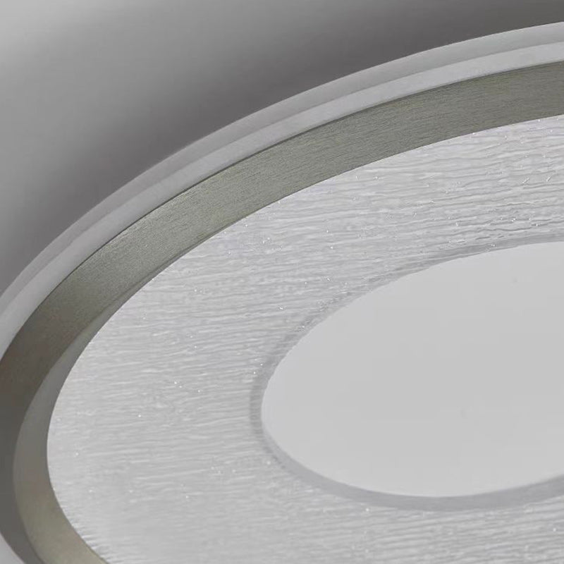 Modern Minimalist Aluminum, Iron & Acrylic Round LED Flush Mount Ceiling Light For Bedroom & Living Room