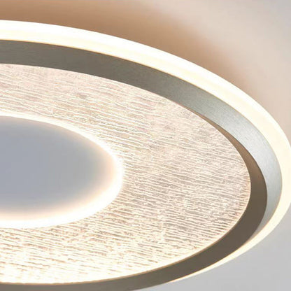 Modern Minimalist Aluminum, Iron & Acrylic Round LED Flush Mount Ceiling Light For Bedroom & Living Room