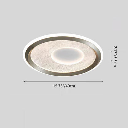Modern Minimalist Aluminum, Iron & Acrylic Round LED Flush Mount Ceiling Light For Bedroom & Living Room