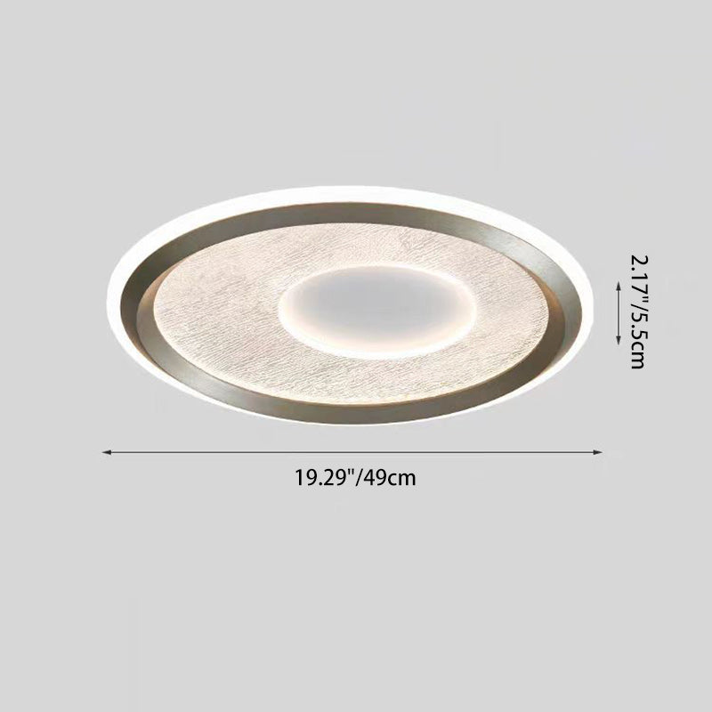 Modern Minimalist Aluminum, Iron & Acrylic Round LED Flush Mount Ceiling Light For Bedroom & Living Room