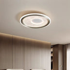 Modern Minimalist Aluminum, Iron & Acrylic Round LED Flush Mount Ceiling Light For Bedroom & Living Room