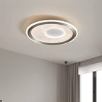 Modern Minimalist Aluminum, Iron & Acrylic Round LED Flush Mount Ceiling Light For Bedroom & Living Room