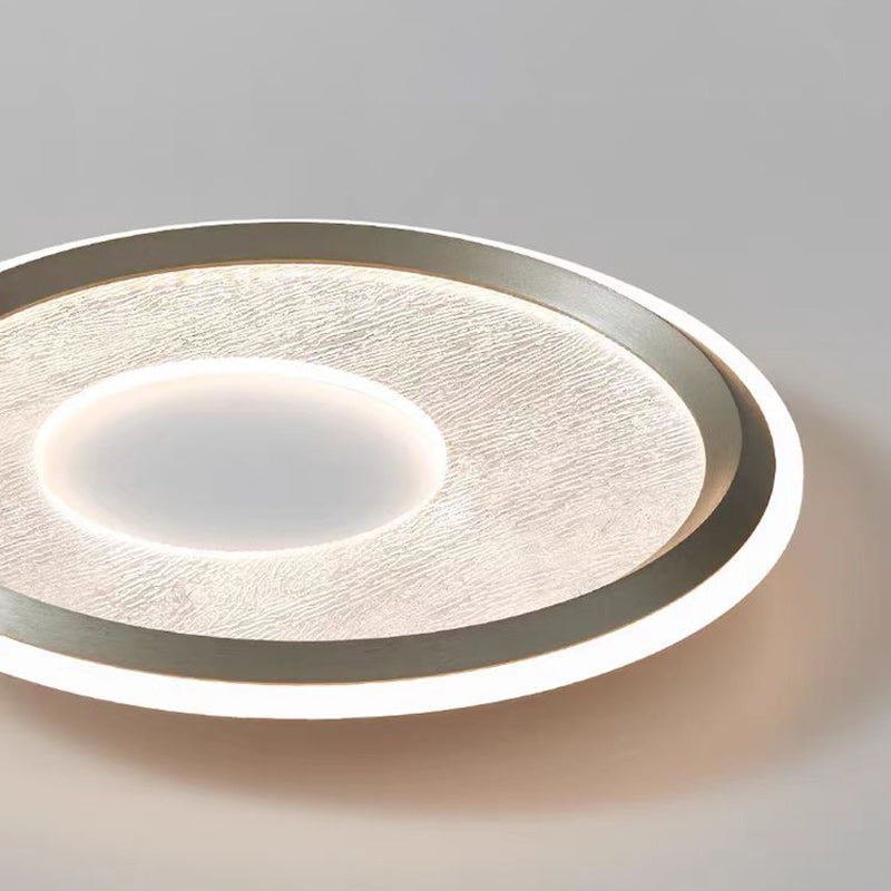 Modern Minimalist Aluminum, Iron & Acrylic Round LED Flush Mount Ceiling Light For Bedroom & Living Room