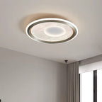 Modern Minimalist Aluminum, Iron & Acrylic Round LED Flush Mount Ceiling Light For Bedroom & Living Room