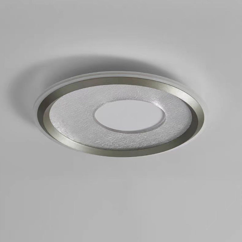 Modern Minimalist Aluminum, Iron & Acrylic Round LED Flush Mount Ceiling Light For Bedroom & Living Room