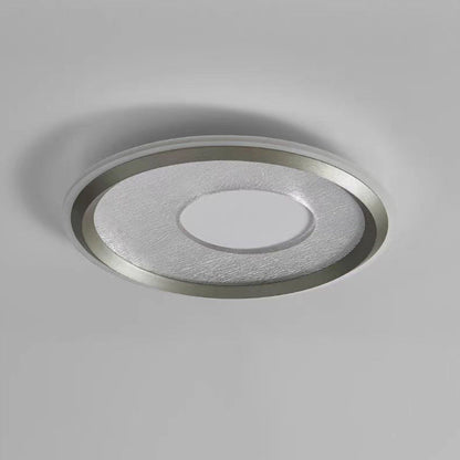 Modern Minimalist Aluminum, Iron & Acrylic Round LED Flush Mount Ceiling Light For Bedroom & Living Room
