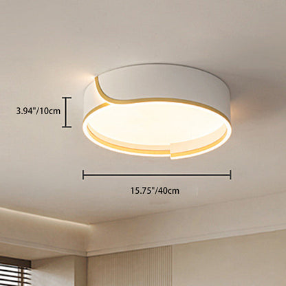 Contemporary Nordic Iron Aluminum & PC Geometric LED Flush Mount Ceiling Light For Bedroom & Living Room