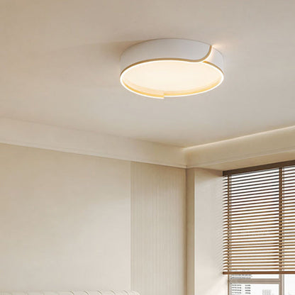Contemporary Nordic Iron Aluminum & PC Geometric LED Flush Mount Ceiling Light For Bedroom & Living Room