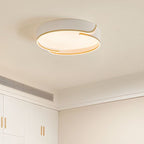 Contemporary Nordic Iron Aluminum & PC Geometric LED Flush Mount Ceiling Light For Bedroom & Living Room