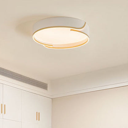Contemporary Nordic Iron Aluminum & PC Geometric LED Flush Mount Ceiling Light For Bedroom & Living Room