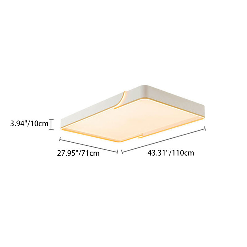 Contemporary Nordic Iron Aluminum & PC Geometric LED Flush Mount Ceiling Light For Bedroom & Living Room