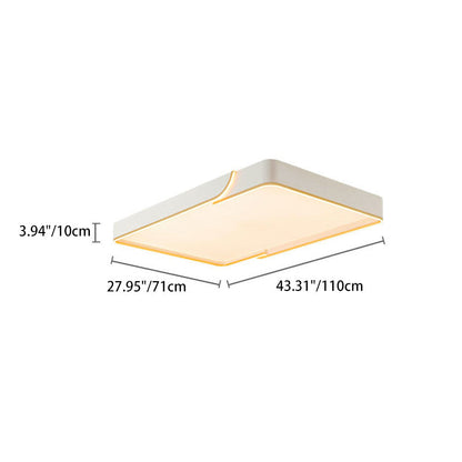 Contemporary Nordic Iron Aluminum & PC Geometric LED Flush Mount Ceiling Light For Bedroom & Living Room