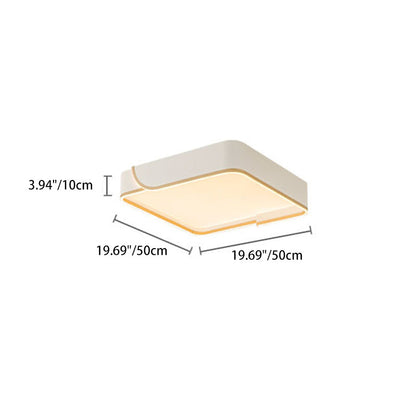 Contemporary Nordic Iron Aluminum & PC Geometric LED Flush Mount Ceiling Light For Bedroom & Living Room