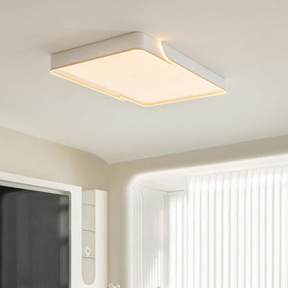 Contemporary Nordic Iron Aluminum & PC Geometric LED Flush Mount Ceiling Light For Bedroom & Living Room