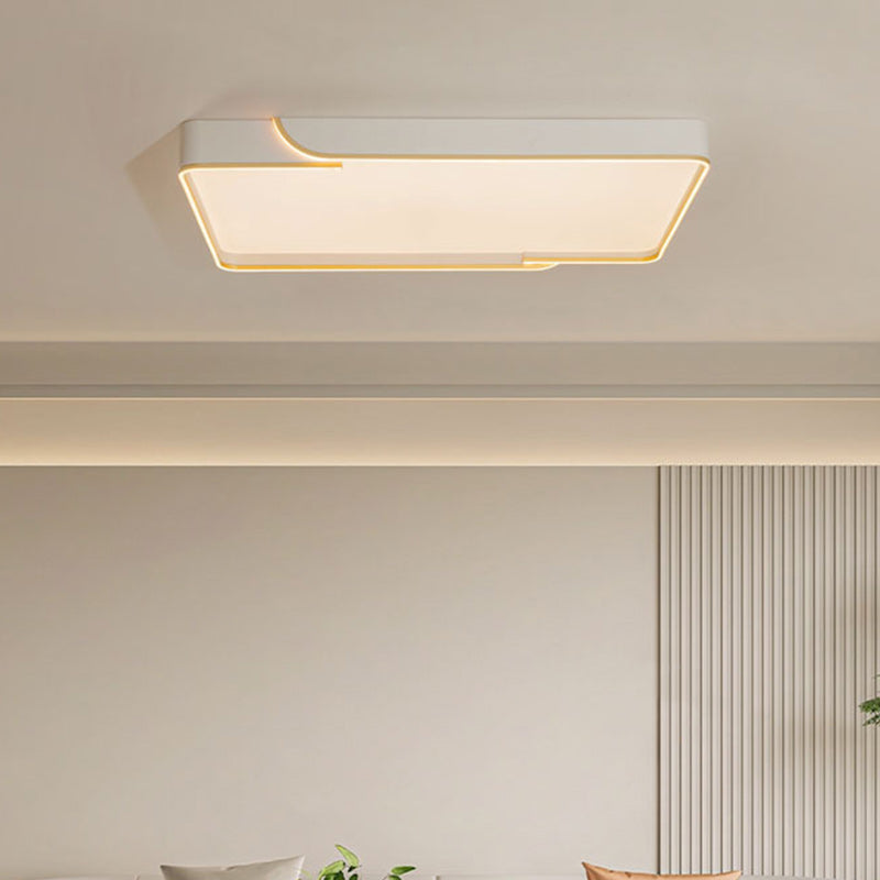 Contemporary Nordic Iron Aluminum & PC Geometric LED Flush Mount Ceiling Light For Bedroom & Living Room
