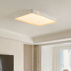Contemporary Nordic Iron Aluminum & PC Geometric LED Flush Mount Ceiling Light For Bedroom & Living Room