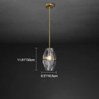 Modern Luxury Crystal & Brass Geometric 1-Light Pendant Light For Bedroom, Living Room & Dining Room