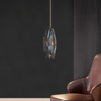 Modern Luxury Crystal & Brass Geometric 1-Light Pendant Light For Bedroom, Living Room & Dining Room