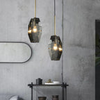 Modern Luxury Crystal & Brass Geometric 1-Light Pendant Light For Bedroom, Living Room & Dining Room