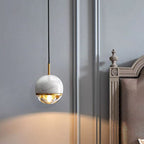 Contemporary Nordic Iron & Glass Globe 1-light Pendant Light with Adjustable Cord for Bedroom, Living Room & Dining Room BulbSquare