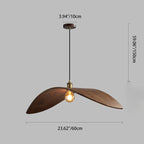 Traditional Japanese Wood Leaf-shaped 1-light Pendant Light for Dining Room, Bedroom & Living Room
