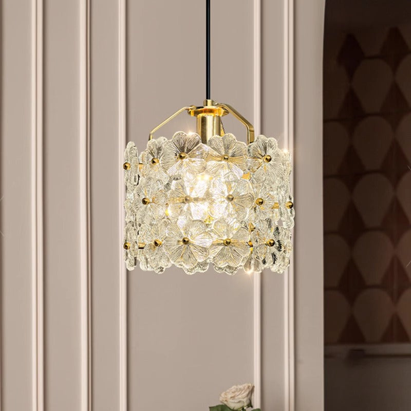 Traditional French Wood Petal 1-Light Pendant Light For Dining Room, Bedroom & Living Room