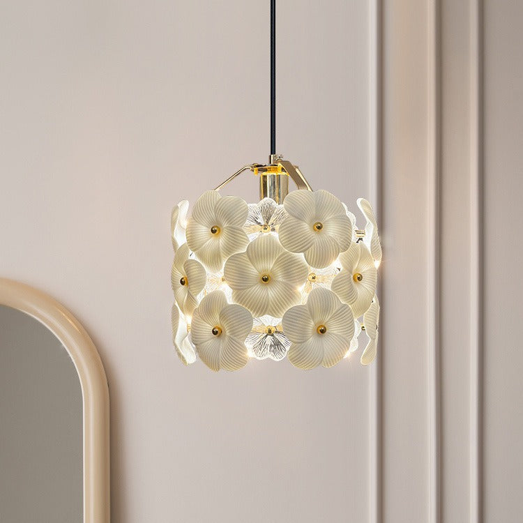 Traditional French Wood Petal 1-Light Pendant Light For Dining Room, Bedroom & Living Room