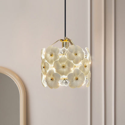 Traditional French Wood Petal 1-Light Pendant Light For Dining Room, Bedroom & Living Room