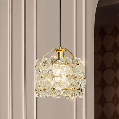 Traditional French Wood Petal 1-Light Pendant Light For Dining Room, Bedroom & Living Room