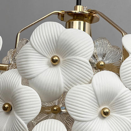 Traditional French Wood Petal 1-Light Pendant Light For Dining Room, Bedroom & Living Room