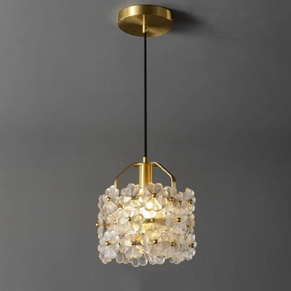 Traditional French Wood Petal 1-Light Pendant Light For Dining Room, Bedroom & Living Room