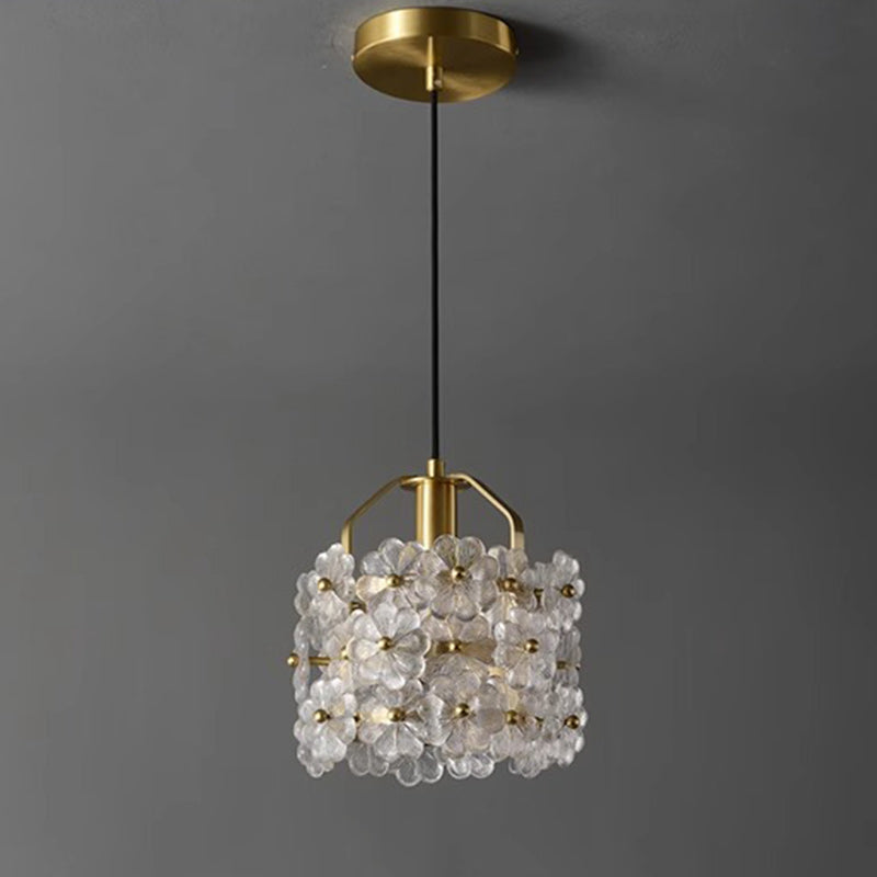 Traditional French Wood Petal 1-Light Pendant Light For Dining Room, Bedroom & Living Room