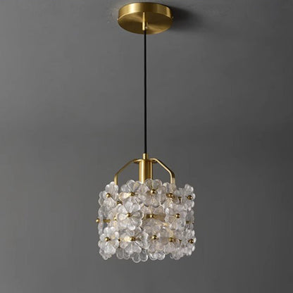 Traditional French Wood Petal 1-Light Pendant Light For Dining Room, Bedroom & Living Room