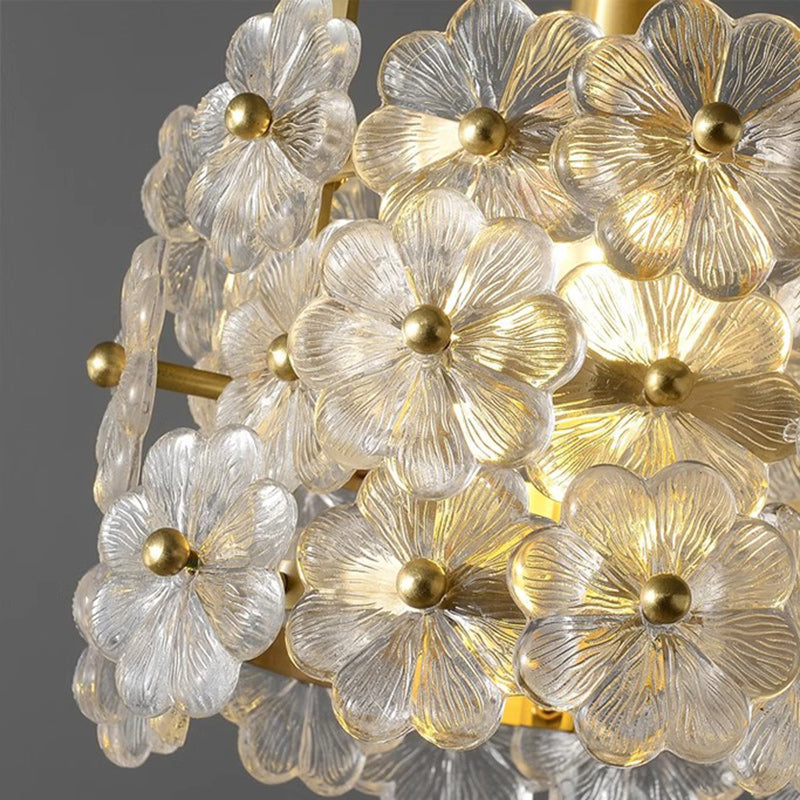 Traditional French Wood Petal 1-Light Pendant Light For Dining Room, Bedroom & Living Room