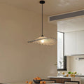 Traditional Japanese Fabric & Iron Lotus-Shaped Round 1-Light Pendant Light For Dining Room & Living Room